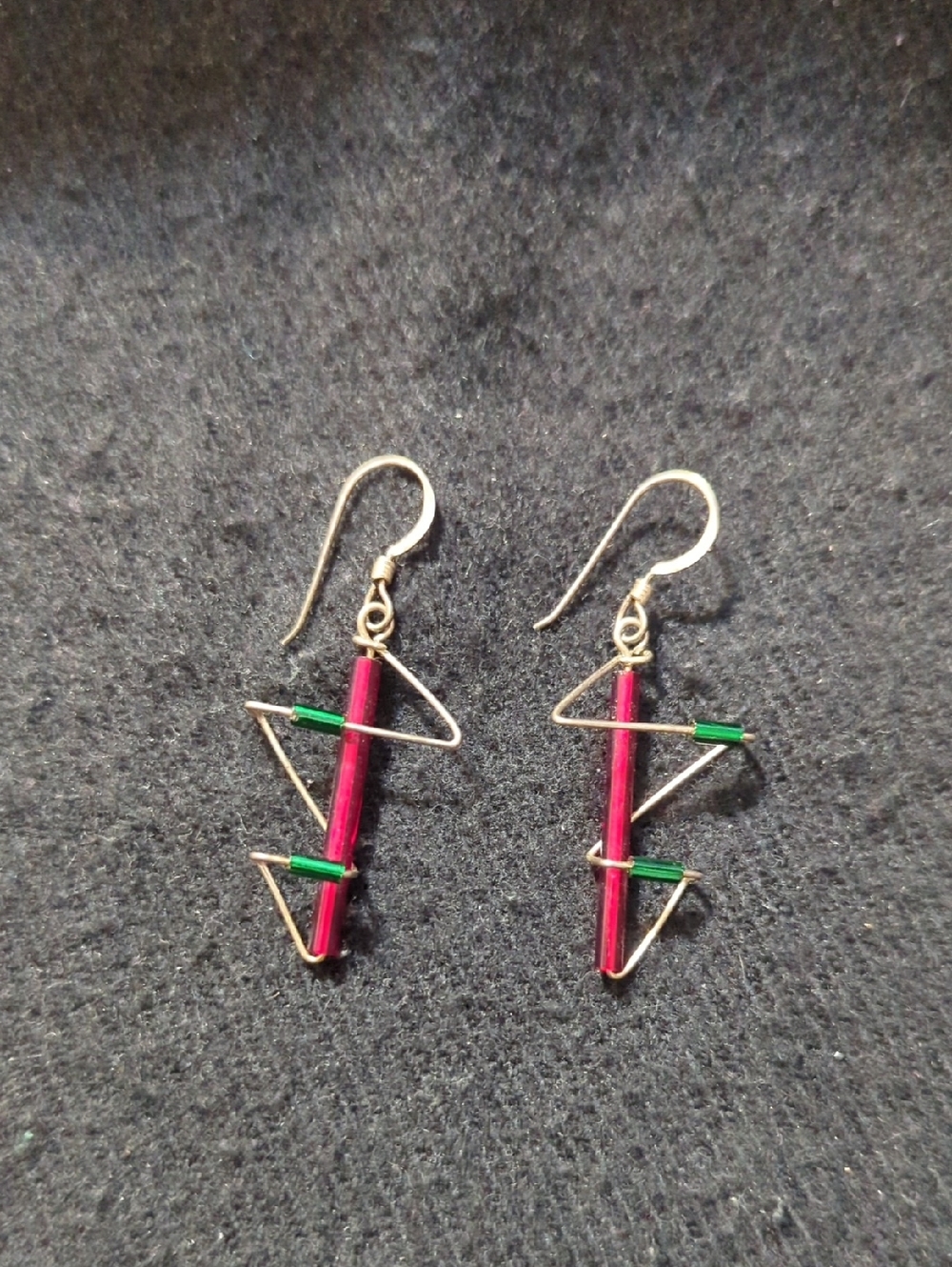 Vintage Sterling Silver Barbie Levy Barb-Wire Beaded Statement Earrings
